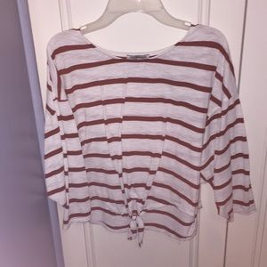 cropped striped tshirt